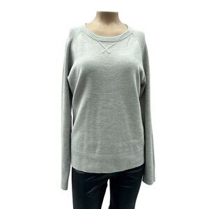 French Connection Light Gray Pullover Crewneck Long Sleeve Sweater Womens L